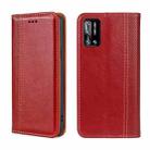 For DOOGEE N40 Pro Grid Texture Magnetic Flip Leather Phone Case(Red) - 1