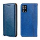 For DOOGEE N40 Pro Grid Texture Magnetic Flip Leather Phone Case(Blue) - 1