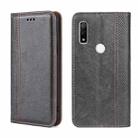 For Fujitsu Arrows WE F-51B Grid Texture Magnetic Flip Leather Phone Case(Grey) - 1