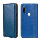 For Fujitsu Arrows WE F-51B Grid Texture Magnetic Flip Leather Phone Case(Blue) - 1