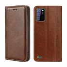 For Oukitel C25 Grid Texture Magnetic Flip Leather Phone Case(Brown) - 1