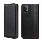 For UMIDIGI A11 Grid Texture Magnetic Flip Leather Phone Case(Black) - 1