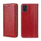 For UMIDIGI A11 Pro Max Grid Texture Magnetic Flip Leather Phone Case(Red) - 1