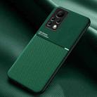 For Infinix Note 11s Classic Tilt Strip Grain Magnetic Shockproof PC + TPU Phone Case(Dark Green) - 1