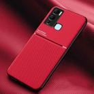 For Infinix Hot 12i X665 Classic Tilt Strip Grain Magnetic Shockproof PC + TPU Phone Case(Red) - 1