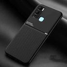 For Infinix Hot 12i X665 Classic Tilt Strip Grain Magnetic Shockproof PC + TPU Phone Case(Black) - 1