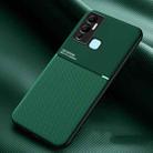 For Infinix Hot 12 Play Classic Tilt Strip Grain Magnetic Shockproof PC + TPU Phone Case(Dark Green) - 1