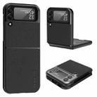 For Samsung Galaxy Z Flip4 5G LC.IMEEKE Shock-resistant Plain Leather All-inclusive Protective Case(Black) - 1