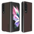 For Samsung Galaxy Z Fold4 5G LC.IMEEKE Shock-resistant Plain Leather All-inclusive Protective Case(Brown) - 1