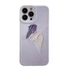 Art Plaster Painting Phone Case For iPhone 13 Pro(Purple White) - 1