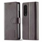 For Samsung Galaxy Z Fold4 5G LC.IMEEKE Calf Texture Leather Phone Case(Grey) - 1