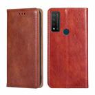 For TCL 20 R 5G / Bremen / 20 AX 5G Gloss Oil Solid Color Magnetic Leather Phone Case(Brown) - 1