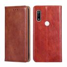 For Fujitsu Arrows WE F-51B Gloss Oil Solid Color Magnetic Leather Phone Case(Brown) - 1