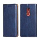 For Fujitsu Arrow Be4 Plus F-41B Gloss Oil Solid Color Magnetic Leather Phone Case(Blue) - 1