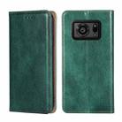 For Sharp Aquos R6 Gloss Oil Solid Color Magnetic Leather Phone Case(Green) - 1