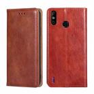 For Infinix Smart 4 X653 Gloss Oil Solid Color Magnetic Leather Phone Case(Brown) - 1