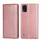 For Itel A48 Gloss Oil Solid Color Magnetic Leather Phone Case(Rose Gold) - 1