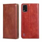 For Itel A48 Gloss Oil Solid Color Magnetic Leather Phone Case(Brown) - 1