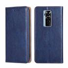 For Tecno Phantom X Gloss Oil Solid Color Magnetic Leather Phone Case(Blue) - 1