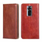 For Tecno Phantom X Gloss Oil Solid Color Magnetic Leather Phone Case(Brown) - 1