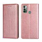 For Tecno Spark 7 Gloss Oil Solid Color Magnetic Leather Phone Case(Rose Gold) - 1