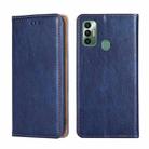 For Tecno Spark 7 Gloss Oil Solid Color Magnetic Leather Phone Case(Blue) - 1