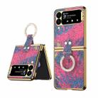For Samsung Galaxy Z Flip3 5G Ring Buckle Diamond Phone Case with Holder(Sapphire Blue Color) - 1