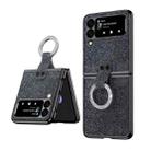 For Samsung Galaxy Z Flip3 5G Ring Buckle Diamond Phone Case with Holder(Dark Blue) - 1