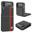 For Samsung Galaxy Z Flip4 5G LC.IMEEKE Carbon Fiber Horizontal Flip Leather Phone Case(Horizontal Black) - 1