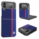 For Samsung Galaxy Z Flip4 5G LC.IMEEKE Carbon Fiber Horizontal Flip Leather Phone Case(Vertical Blue) - 1