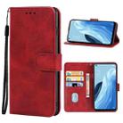 For OPPO Reno7 A Leather Phone Case(Red) - 1