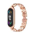 For Xiaomi Mi Band 5 / 6 MIJOBS Bone Chain Double Hole Metal Watch Band(Rose Gold) - 1