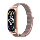 For Xiaomi Mi Band 7 / 7 NFC MIJOBS CS Stainless Steel Case Nylon Watch Band(Pink Sand Rose Gold) - 1