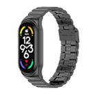 For Xiaomi Mi Band 7 / 7 NFC MIJOBS CS Bamboo Buckle Stainless Steel Watch Band(Black) - 1