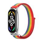 For Xiaomi Mi Band 7 / 7 NFC MIJOBS Plus Stainless Steel Case Nylon Watch Band(Rainbow Silver) - 1