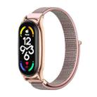 For Xiaomi Mi Band 7 / 7 NFC MIJOBS Plus Stainless Steel Case Nylon Watch Band(Pink Sand Rose Gold) - 1