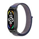 For Xiaomi Mi Band 7 / 7 NFC MIJOBS Plus Stainless Steel Case Nylon Watch Band(Midnight Blue Black) - 1