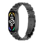 For Xiaomi Mi Band 7 / 7 NFC MIJOBS Plus Seven-bead Metal Stainless Steel Watch Band(Black) - 1