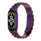 For Xiaomi Mi Band 7 / 7 NFC MIJOBS Plus Seven-bead Metal Stainless Steel Watch Band(Purple) - 1