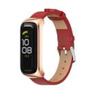 For Samsung Galaxy Fit 2 MIJOBS Metal Case Microfiber Leather Watch Band(Red Rose Gold) - 1