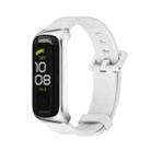 For Samsung Galaxy Fit 2 MIJOBS Metal Case Silicone Watch Band(White Silver) - 1