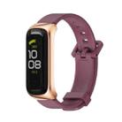 For Samsung Galaxy Fit 2 MIJOBS Metal Case Silicone Watch Band(Wine Red Rose Gold) - 1