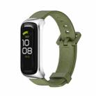 For Samsung Galaxy Fit 2 MIJOBS Metal Case Silicone Watch Band(Army Green Silver) - 1