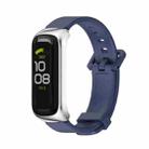 For Samsung Galaxy Fit 2 MIJOBS Metal Case Silicone Watch Band(Midnight Blue Silver) - 1