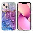 For iPhone 13 2.0mm Airbag Shockproof TPU Phone Case (Blue Purple Marble) - 1