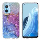 For OPPO Reno7 5G Foreign 2.0mm Airbag Shockproof TPU Phone Case(Blue Purple Marble) - 1