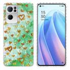 For OPPO Reno7 Pro 5G 2.0mm Airbag Shockproof TPU Phone Case(Gold Heart) - 1