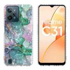 For OPPO Realme C31 2.0mm Airbag Shockproof TPU Phone Case(Ink Green Marble) - 1