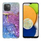 For Samsung Galaxy A03 164mm 2.0mm Airbag Shockproof TPU Phone Case(Blue Purple Marble) - 1