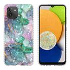 For Samsung Galaxy A03 166mm 2.0mm Airbag Shockproof TPU Phone Case(Ink Green Marble) - 1